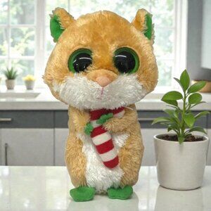 Ty Beanie Boos - "Candy Cane" the Hamster Big Green Eyes 6" Plush NWOT New